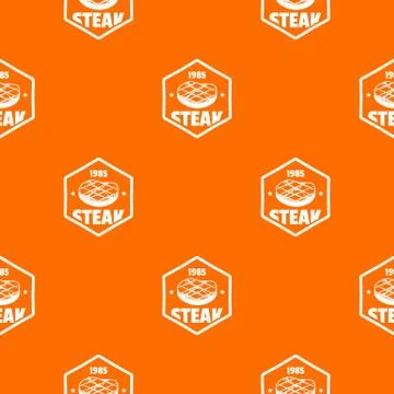 1985 steak pattern vector orange Stock Illustration