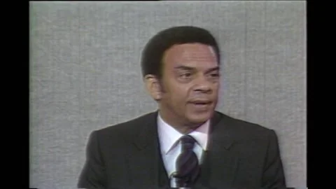 1986 - Atlanta Mayor Andrew Young reflects on his activism with Martin Luther Stock Footage 232892553