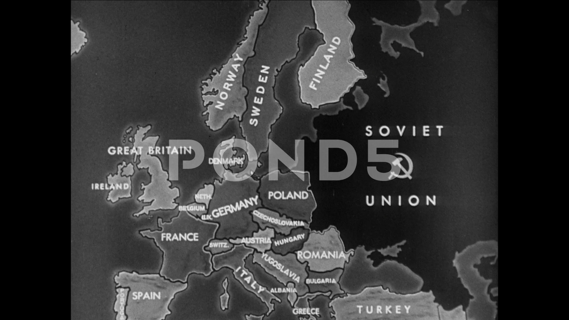 1989 Iron Curtain Map Europe 1945 77817044