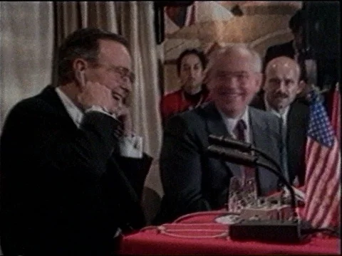 1989-Mikhail Gorbachev / George W. Bush / Malta / 1989 Stock Footage 77866516