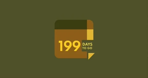 199 days to go calendar icon, countdown Stock Video Pond5