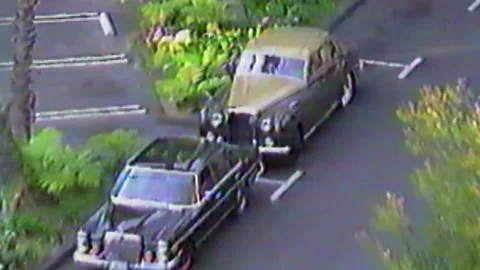 1990 Archival VHS Balcony View Rolls Royce Car Stock Footage 172000516