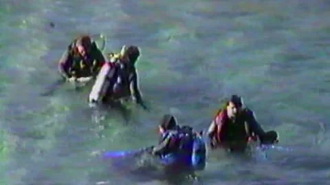 1990 Archival VHS La Jolla Cove Scuba Divers Stock Footage 172000583