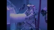 1990S: Astronaut Trains Underwater With Equipment. Stock Footage