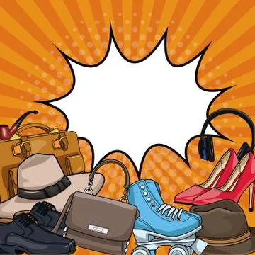 1990s collection elements pop art cartoons Illustrazione stock