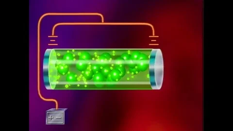 1990s: computer animation of gas charged laser. Glass laser tube. Stock-Footage 75163970