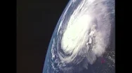 1990S: An Image Of Earth's Surface From Orbit With Focus On Storm Cloud Stock Footage