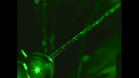 1990s: lasers used to test structural vibration in wind tunnel Stock Footage 75164035