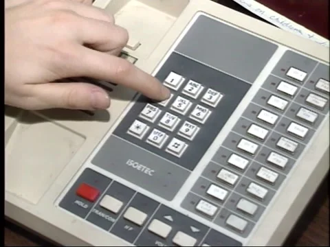 1990's Push Button Office Phone archival footage Stock Footage