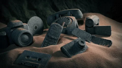 1990s Technology Relics In Cave Stock Footage 220201501