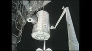 1990S: United States: Astronaut On Eva. Astronauts Assemble Iss In Space. Stock Footage