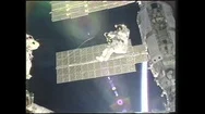 1990S: United States: View Of Iss Above Earth. Light From Iss. Stock Footage