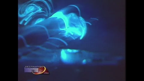 1990s: wind tunnel model testing. Lasers used to test structural vibrations, Stock Footage 75164015