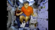 1992 - Astronauts Jump Rope, Drink Floating Droplets And Perform A Zero Gravity Stock Footage