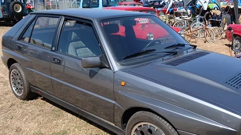 A 1992 Lancia Delta static display Stock Footage 339372737