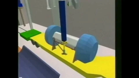 1992 - Mostly animation is used to show how nuclear waste casks are processed Stock Footage 95062797