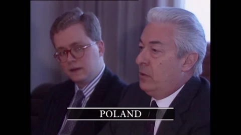 1994 - Representatives of Romania submit presentation documents for 스톡 동영상 241798033