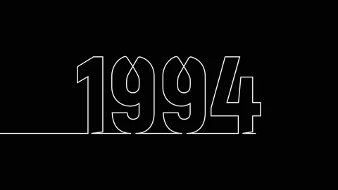1994 year continuous single one line art drawing animation numbers video 库存影片 313389953