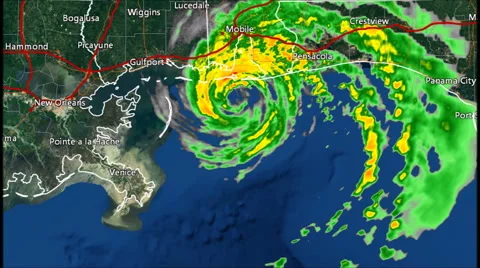 1997 Hurricane Danny Landfall Radar Time... | Stock Video | Pond5