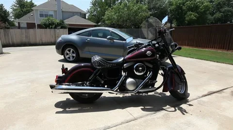 1999 Drifter Motorcycle with Corbin saddle Stock Footage 5164124