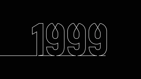 1999 year continuous single one line art drawing animation numbers video Видео 313389967