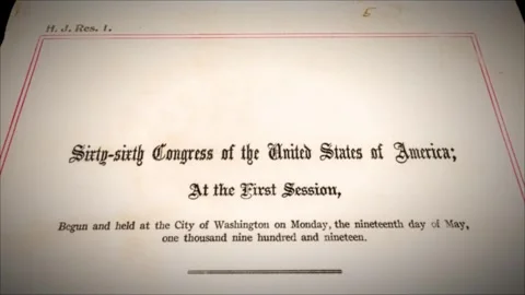 19th Amendment US Constitution Aged Historical Womens Suffrage 2 Stock Footage 339354784