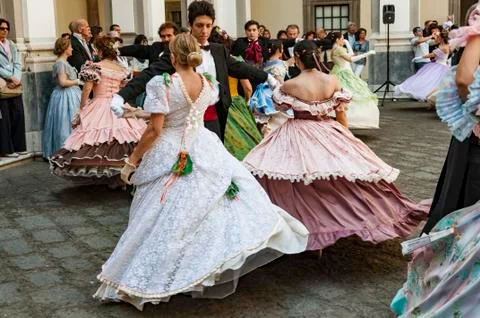 The 19th century dance. Stock Photos