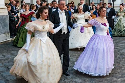 The 19th century dance. Stock Photos
