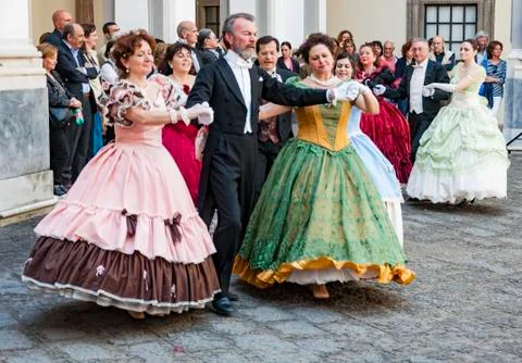The 19th century dance. Stock Photos