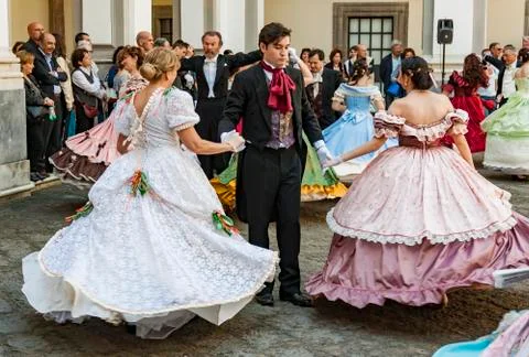 The 19th century dance. Stock Photos