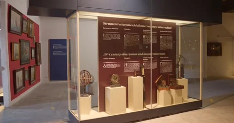 19th-Century Maritime Instruments on Display at Imperia Naval Museum, Italy Stock Footage 345363278