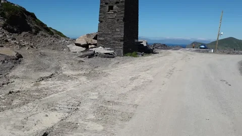19th Century Mining Tower Made of Slate, Kerry Ireland Stock Footage 195984350