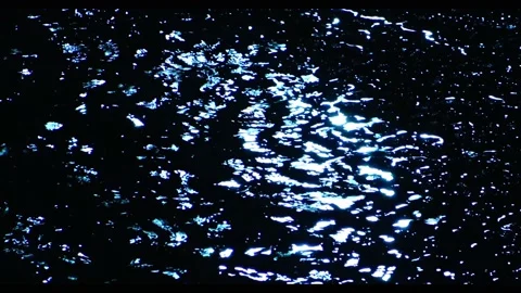 1am Rain With Thunder In Dark Roadside Puddle Stock Footage 194453455