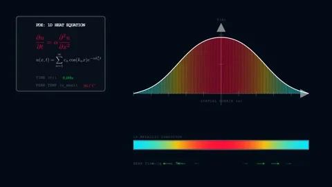The 1D Heat Equation 動画素材 335764382