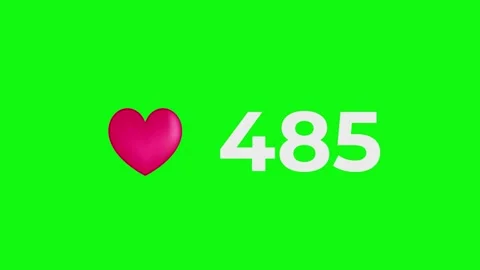 1K likes on a green screen background Stock Footage 340106624