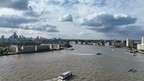 1m Traffic on the Thames Sped Up (Including Rocket Boat) Stock Footage 209148569