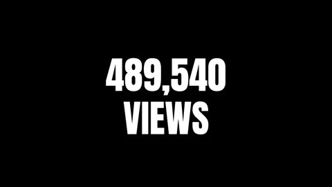 1M Views counting number social media animation isolated on black background Stock Footage 343496055