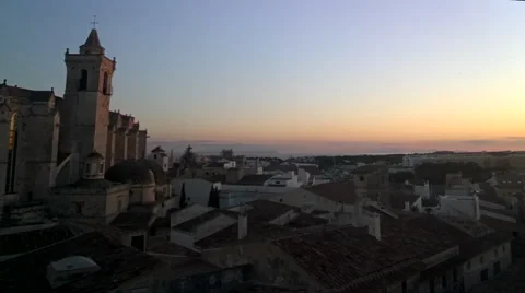 1m2s Sunset Panoramic Cuitadella Menorca Silent Stock Footage 48270109
