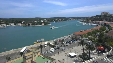 1m30s Ship Docls Port of Mahon, Menorca Silent Stock Footage 47954895
