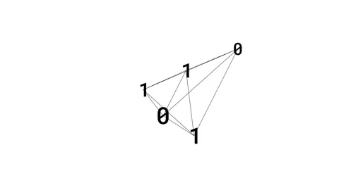 1s and 0s Decentralized Network Stock Footage 130955771