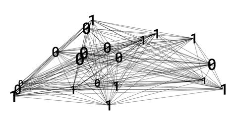 1s and 0s Decentralized Network Stock Footage 130955945