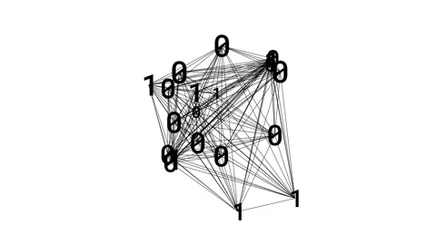 1s and 0s Decentralized Network Stock Footage 130955976