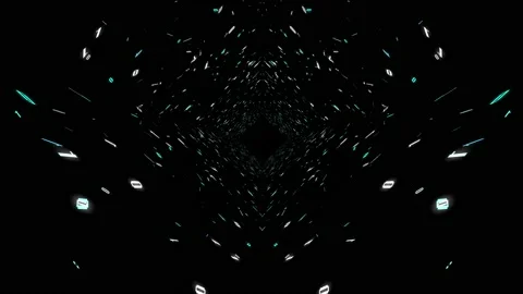 1s and 0s Programing Computer Code Technology in a Seamless Tunnel Loop - Stock Footage 130299176