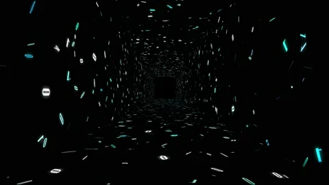 1s and 0s Programing Computer Code Technology in a Seamless Tunnel Loop - Stock Footage 130299185