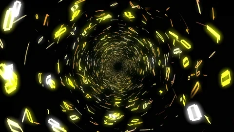 1s and 0s Programing Computer Code Technology in a Seamless Tunnel Loop - Stock Footage 130321356