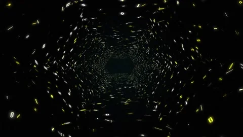 1s and 0s Programing Computer Code Technology in a Seamless Tunnel Loop - Stock Footage 130321464