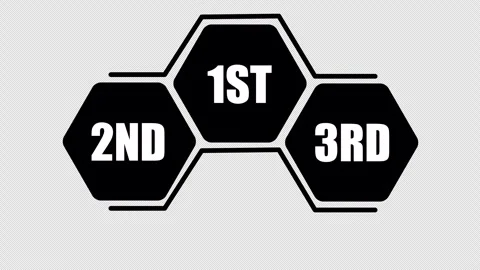 1st 2nd 3rd with box, First second and third ranking badges. Stock Footage 337080029