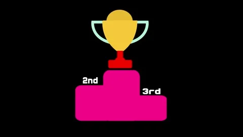 1st, 2nd, and 3rd Place Podium Icon with Winner Stage Animation Stock Footage 310854266