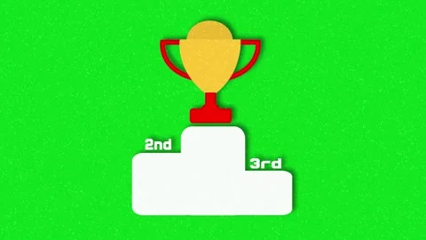 1st, 2nd, and 3rd Place Podium Animation with 4K Award Stage for Web UI Stock Footage 310854332