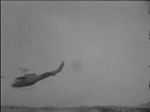 The 1st Air Cavalry Division use helicopters to transport cargo and weaponry inƒ Stock Footage 75285015